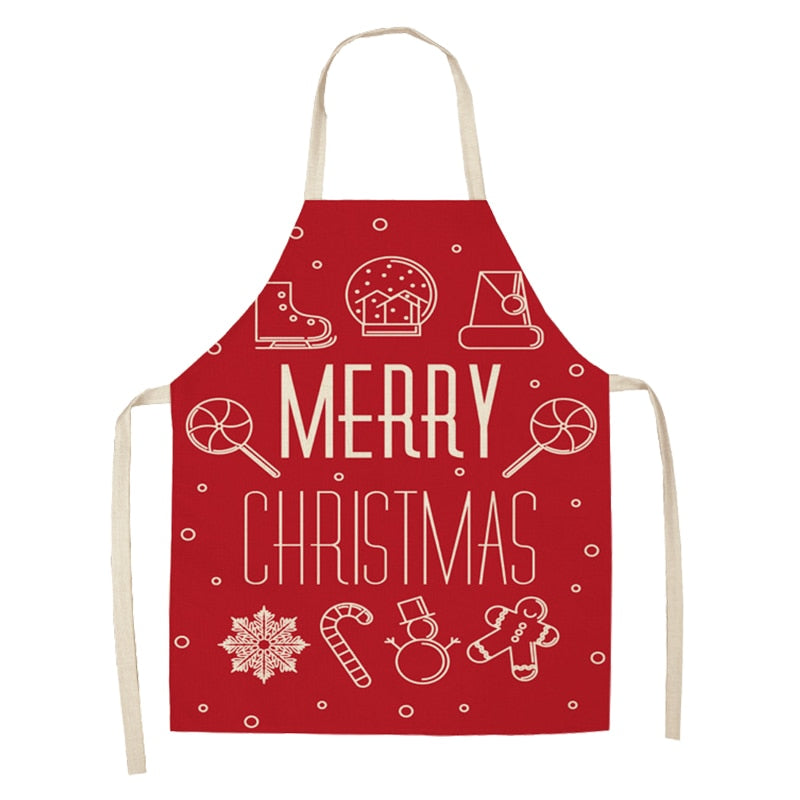 Christmas Themed Linen Apron