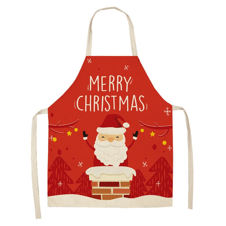 Christmas Themed Linen Apron