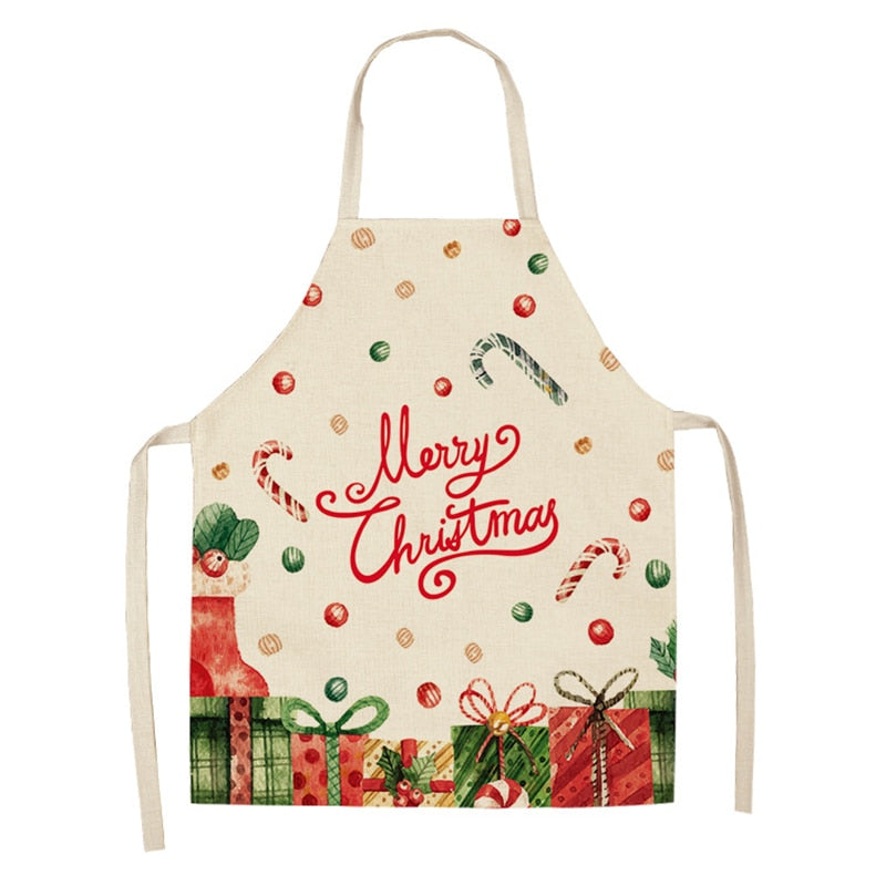 Christmas Themed Linen Apron