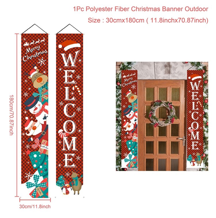 Merry Christmas Hanging Door Banners