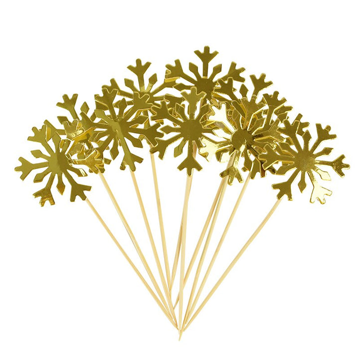 Glitter Snowflake New Year Party Cake Toppers 20 pcs Set