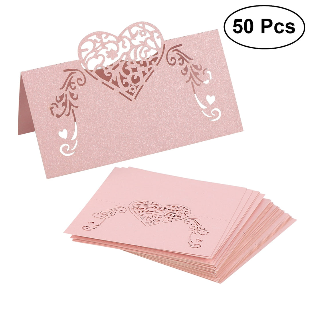 Lace Heart Place Cards 50 Pcs Set