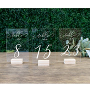 acrylic wedding table cards - MRSLM