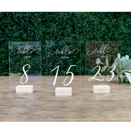 acrylic wedding table cards - MRSLM