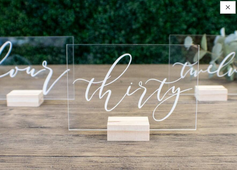 acrylic wedding table cards, view 2 - MRSLM