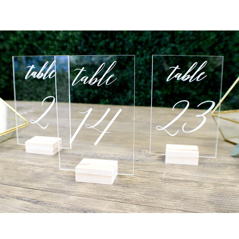 acrylic wedding table cards, view 3 - MRSLM