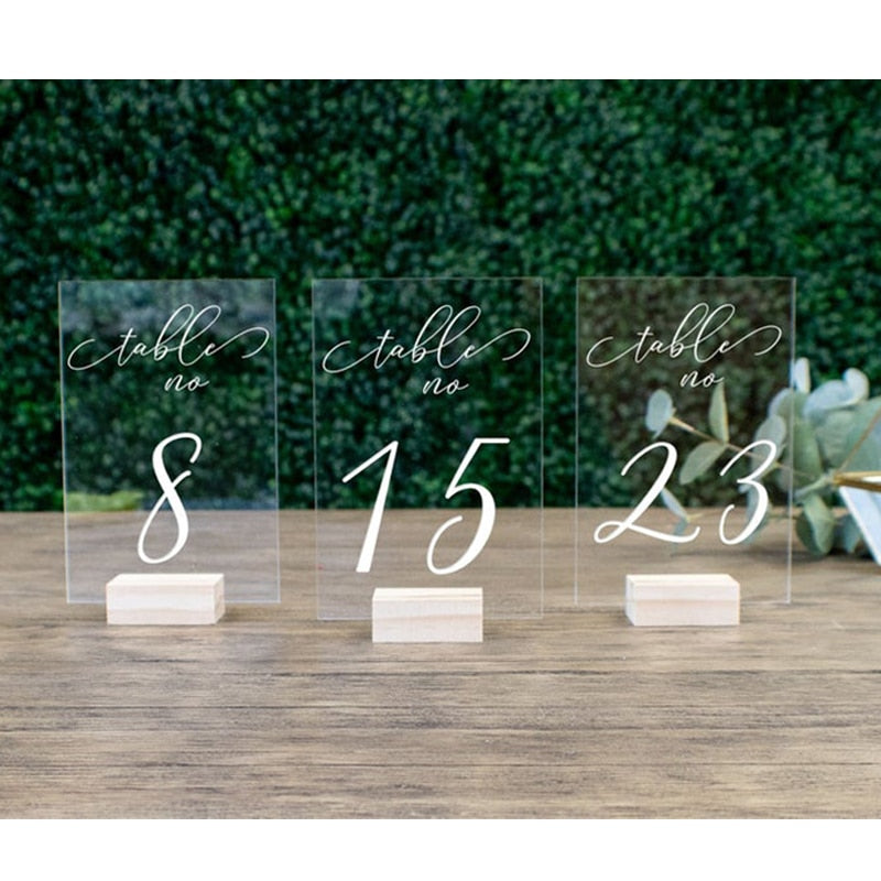 acrylic wedding table cards, view 5 - MRSLM