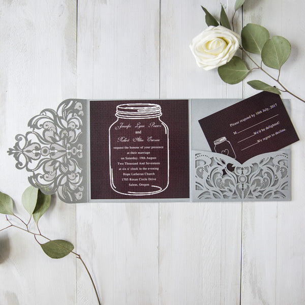 Square Paper Wedding Invitation Cards With Envelopes