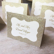 glittered wedding table cards, view 3 - MRSLM