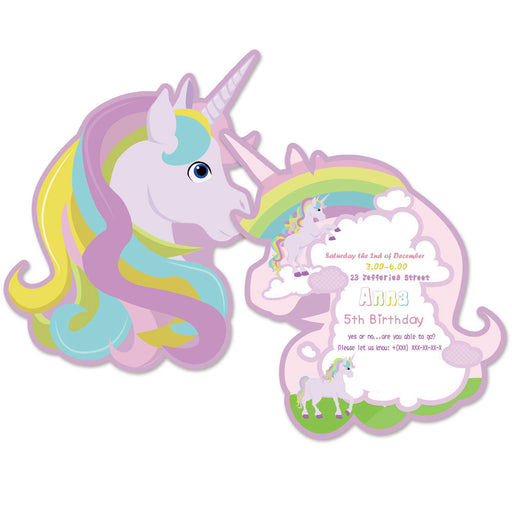 rainbow unicorn invitation cards - MRSLM