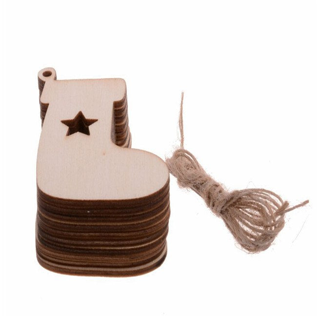 Wooden Christmas Tree Hanging Pendants Set