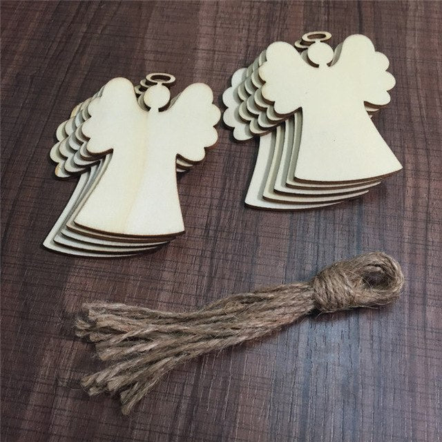 Wooden Christmas Tree Hanging Pendants Set