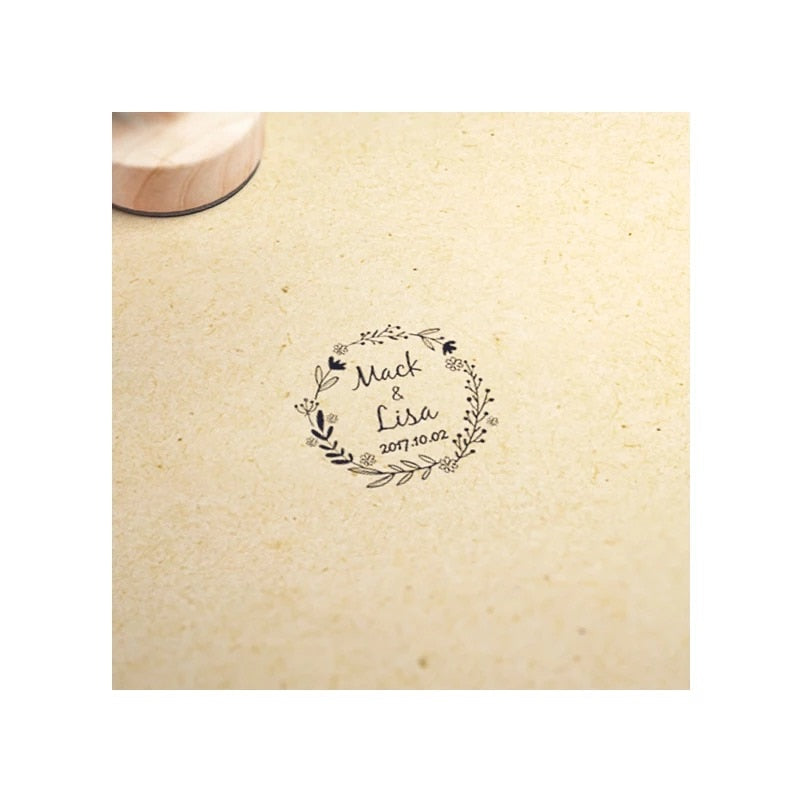 Personalized Wood Wedding Stamp for Invitations