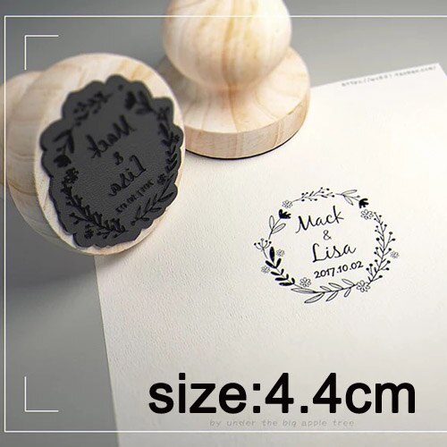 Personalized Wood Wedding Stamp for Invitations