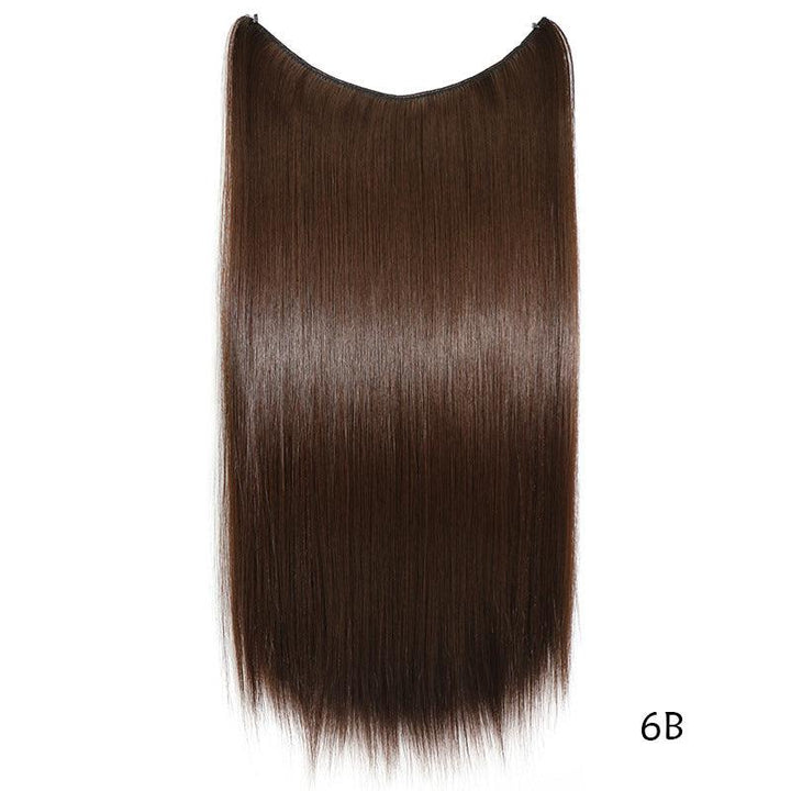 22 inches Invisible Wire No Clips in Hair Extensions Secret Fish Line Hairpieces Silky Straight Synthetic - MRSLM