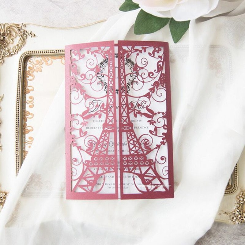 eiffel tower laser cut card, view 11 - MRSLM
