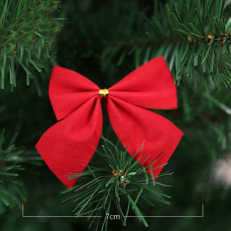 Set of 12 Christmas Bowknot Shaped Ornaments