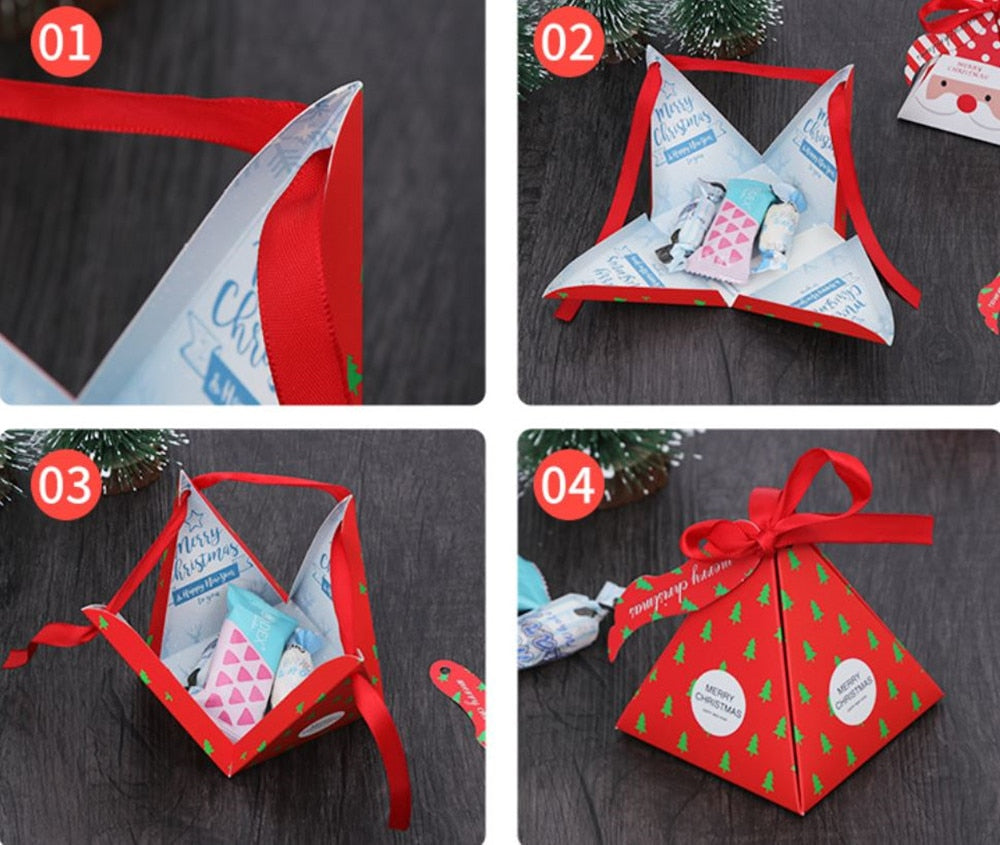 Triangle Shaped Christmas Gift Box 10 Pcs Set