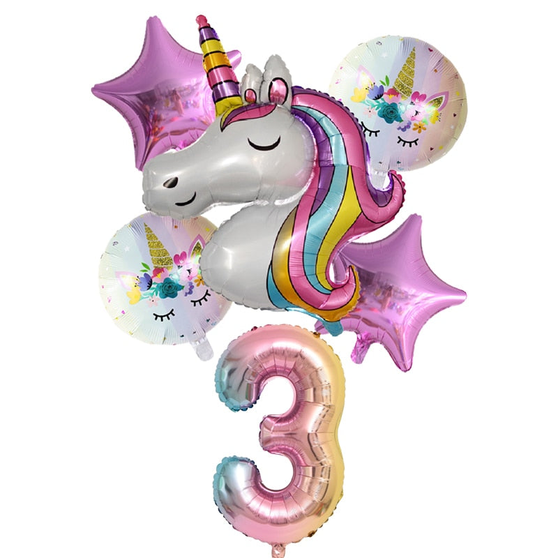Rainbow unicorn balloons, view 15 - MRSLM