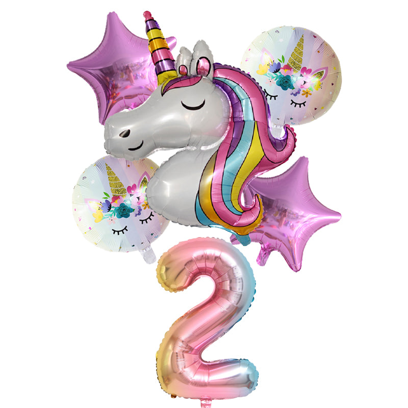 Rainbow unicorn balloons, view 14 - MRSLM