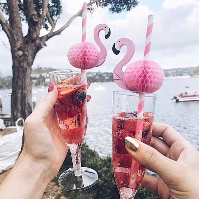 3D Flamingo Drinking Straws 10/20 Pcs Set