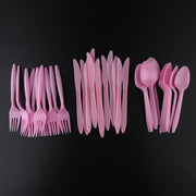 pink party disposable tableware set, view 3 - MRSLM