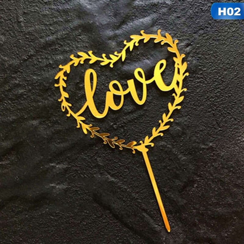 heart shaped cake topper, view 2 - MRSLM