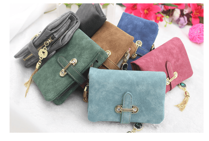 ladies multi-function wallet with tassel, view 3 - MRSLM