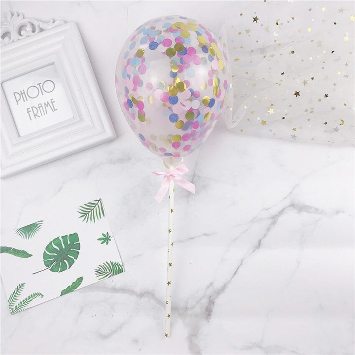 Confetti Balloon Cake Topper 10 Pcs Set