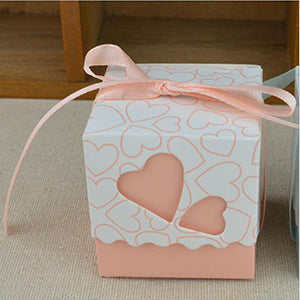 Colorful Love Heart Gift Candy Boxes with Ribbon