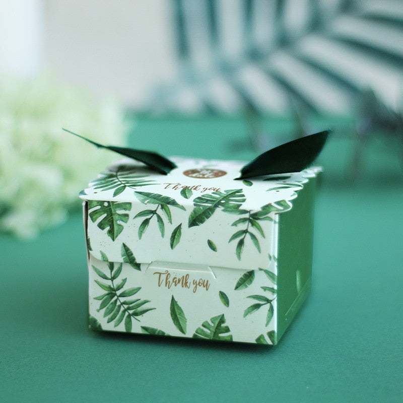 Set of Small Candy Boxes in Green Color