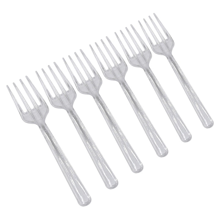 Transparent / Black Disposable Forks 95 pcs Set