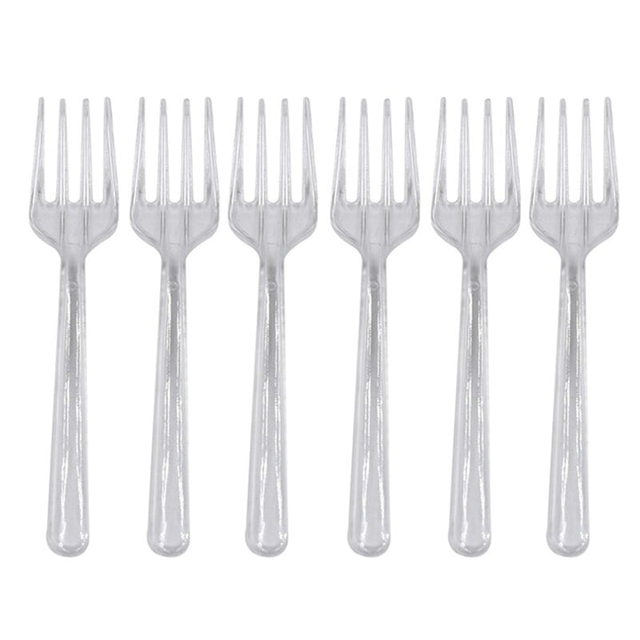 Transparent / Black Disposable Forks 95 pcs Set