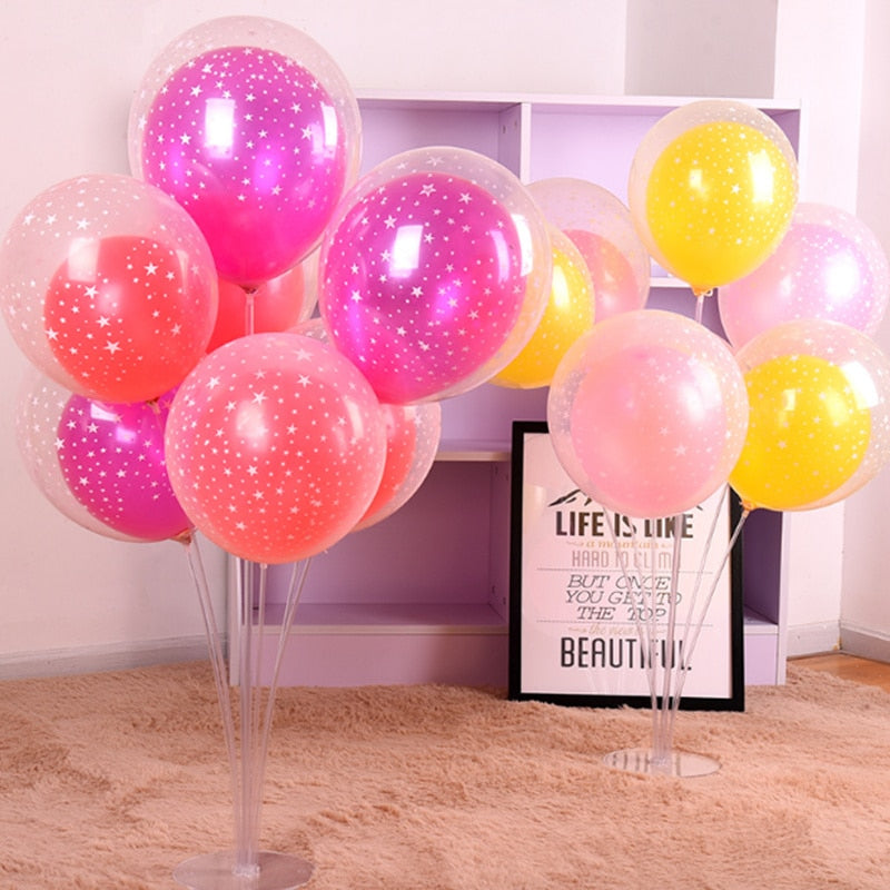 transparent star printed latex balloons, view 5 - MRSLM