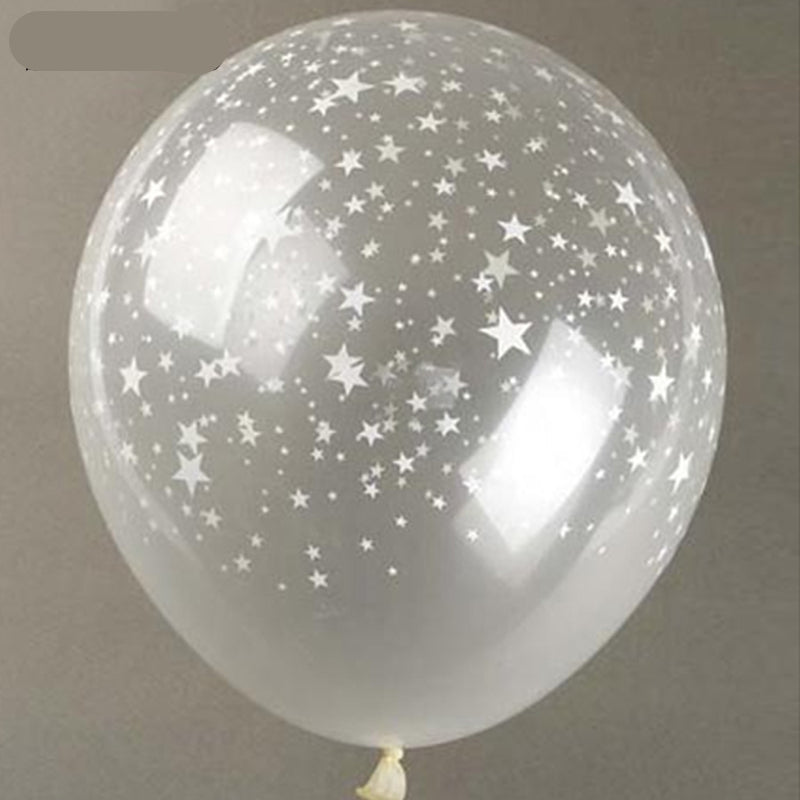transparent star printed latex balloons - MRSLM