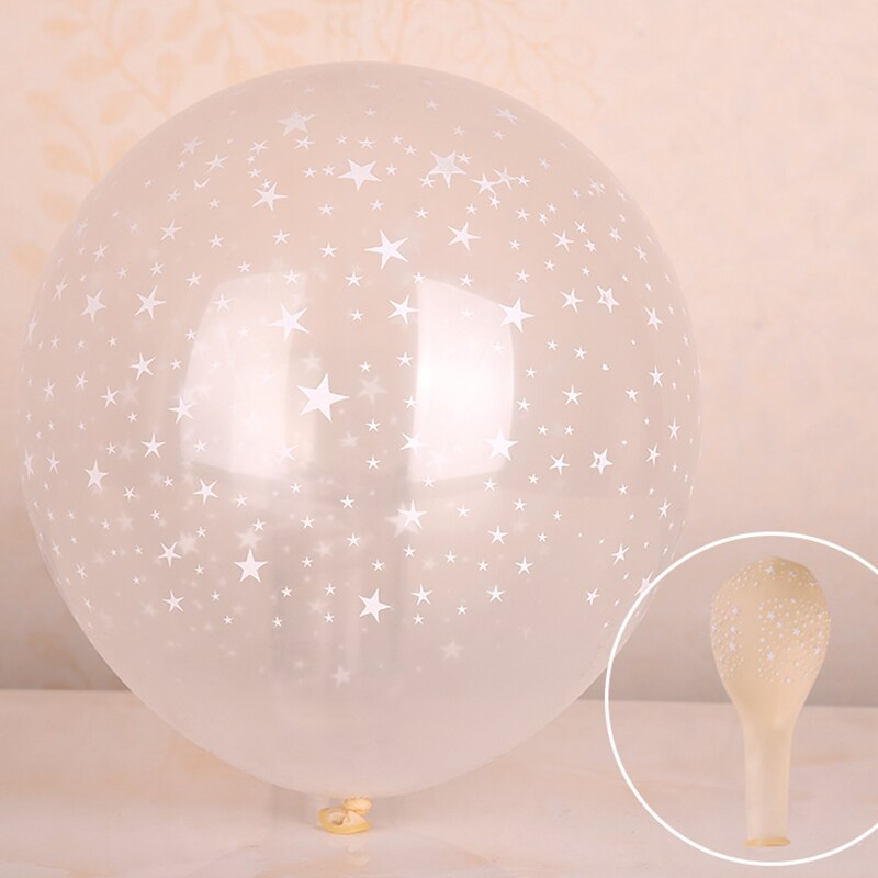 transparent star printed latex balloons, view 4 - MRSLM