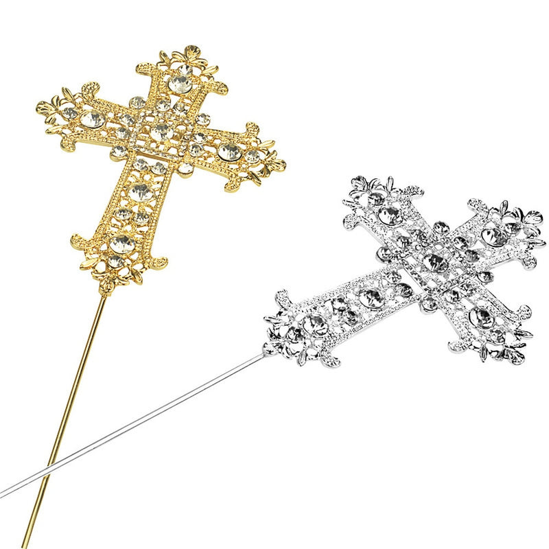 crystal cross cake topper, view 7 - MRSLM