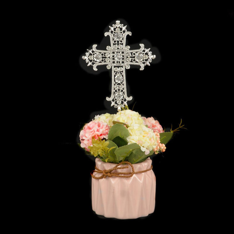 crystal cross cake topper, view 2 - MRSLM