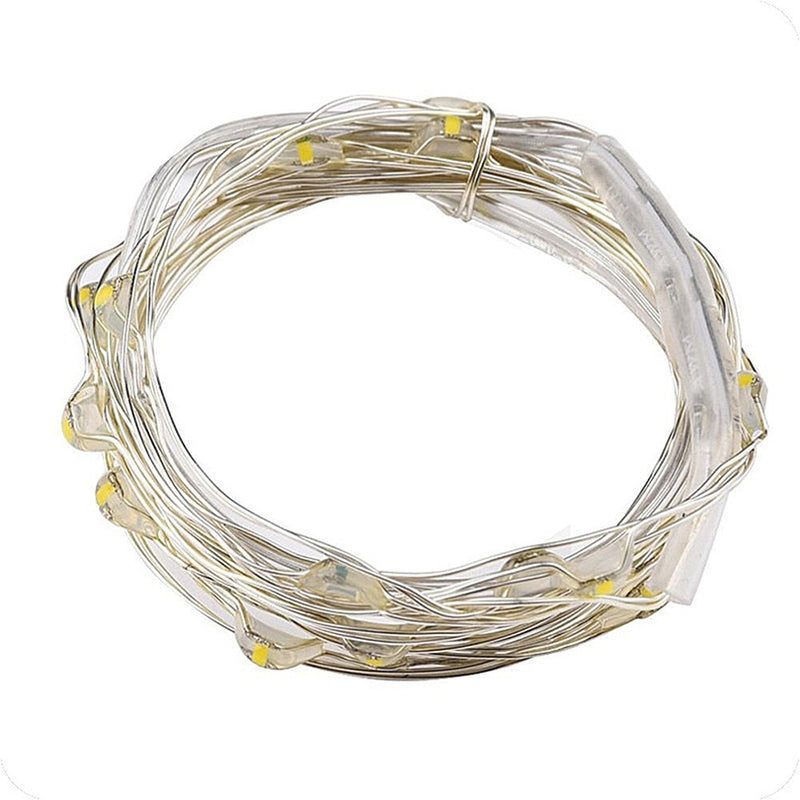 copper wired LED string lights, view 4 - MRSLM
