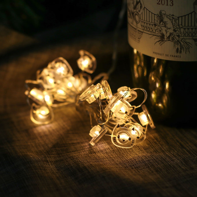 cat shaped LED fairy lights, view 4 - MRSLM
