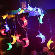 Moon shaped LED string light, view 3 - MRSLM