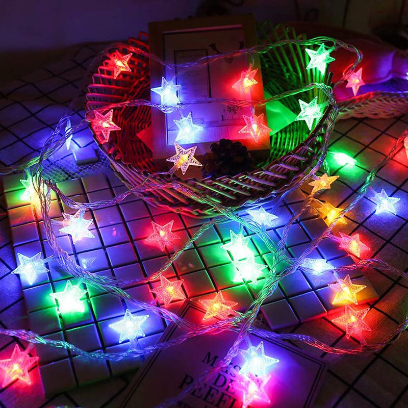 star shaped LED string lights, view 4 - MRSLM