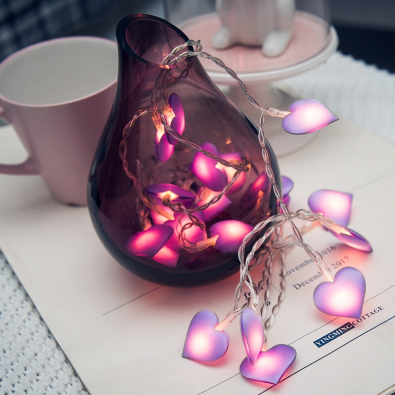 heart shaped LED string light, view 5 - MRSLM