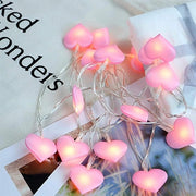 heart shaped LED string light, view 2 - MRSLM