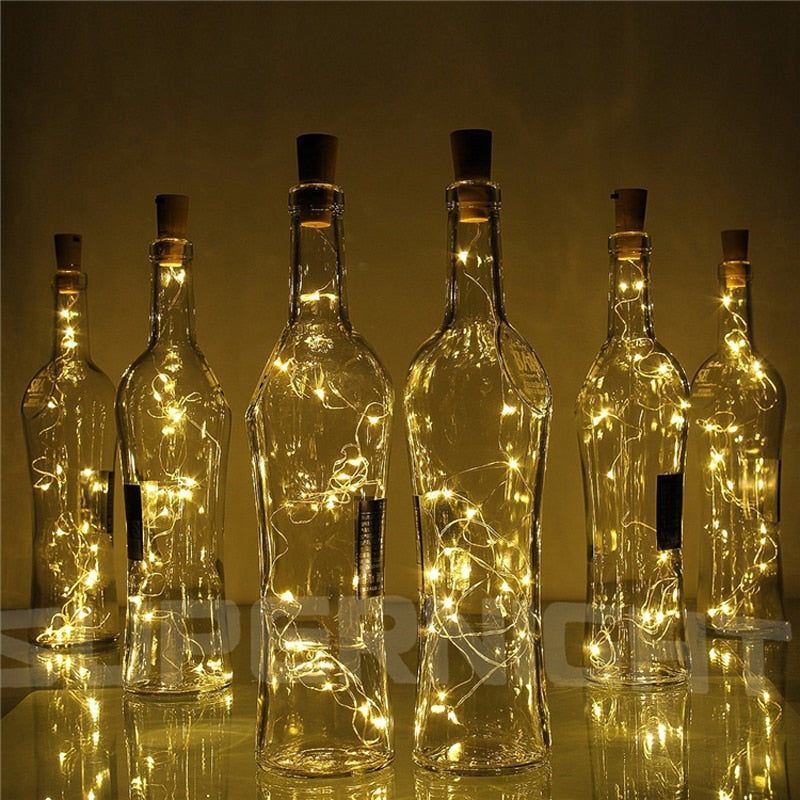 20 led copper wire string lights with bottle stopper - MRSLM