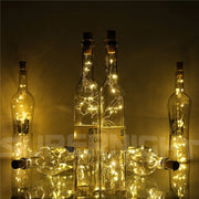 20 led copper wire string lights with bottle stopper, view 2 - MRSLM