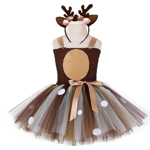 girls' party dress with deer horn headband - MRSLM