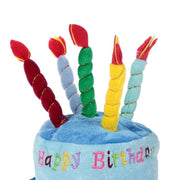 plush birthday cake hat with candles, view 6 - MRSLM