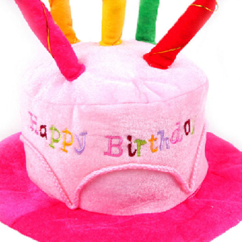 Plush Birthday Cake with Candles Hat