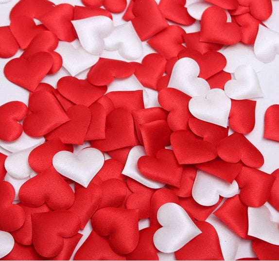 Heart Petals Satin Confetti 100 pcs Set